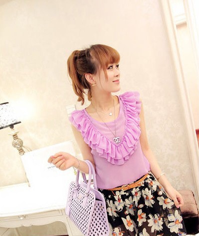 Chiffon Blouse BL2578 Purple