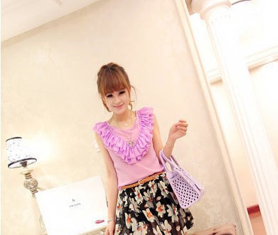 Chiffon Blouse BL2578 Purple