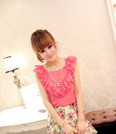 Chiffon Blouse BL2579 Pink