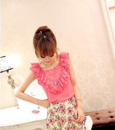 Chiffon Blouse BL2579 Pink