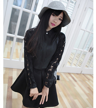 Crochet Blouse BL2582 Black