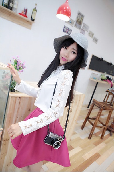 Crochet Blouse BL2583 White