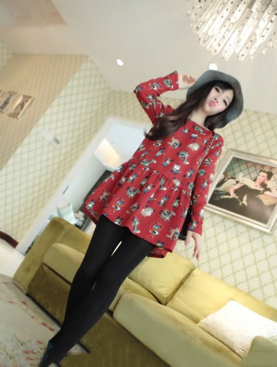 Thick Chiffon Blouse BL2592 Red