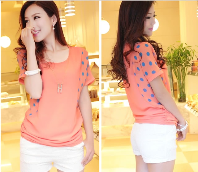 Blouse BL2615 Pink + Necklace