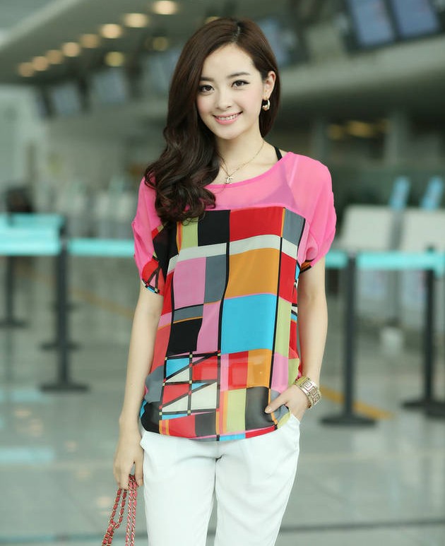 Chiffon Blouse BL2621 Pink