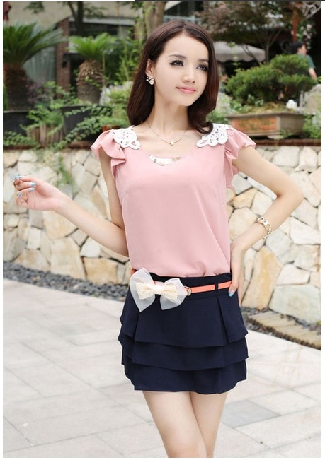 Chiffon Blouse BL2626 Pink