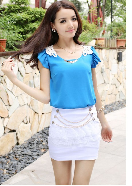 Chiffon Blouse BL2627 Blue