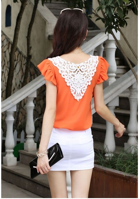 Chiffon Blouse BL2628 Orange