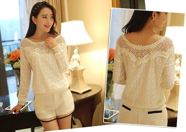 Mesh Blouse BL2649 White