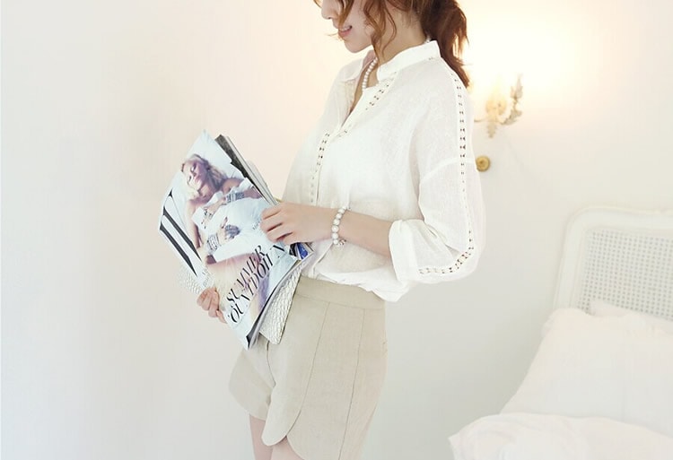 Crochet Blouse BL2651 White