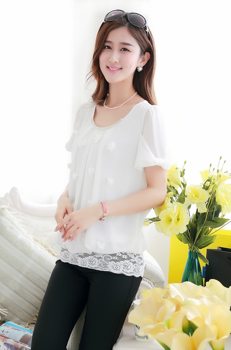 Chiffon Blouse BL2658 White