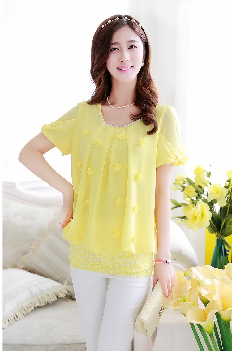 Chiffon Blouse BL2659 Yellow