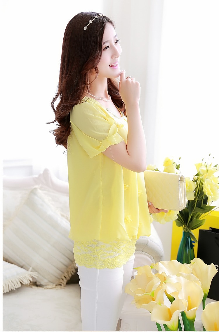 Chiffon Blouse BL2659 Yellow