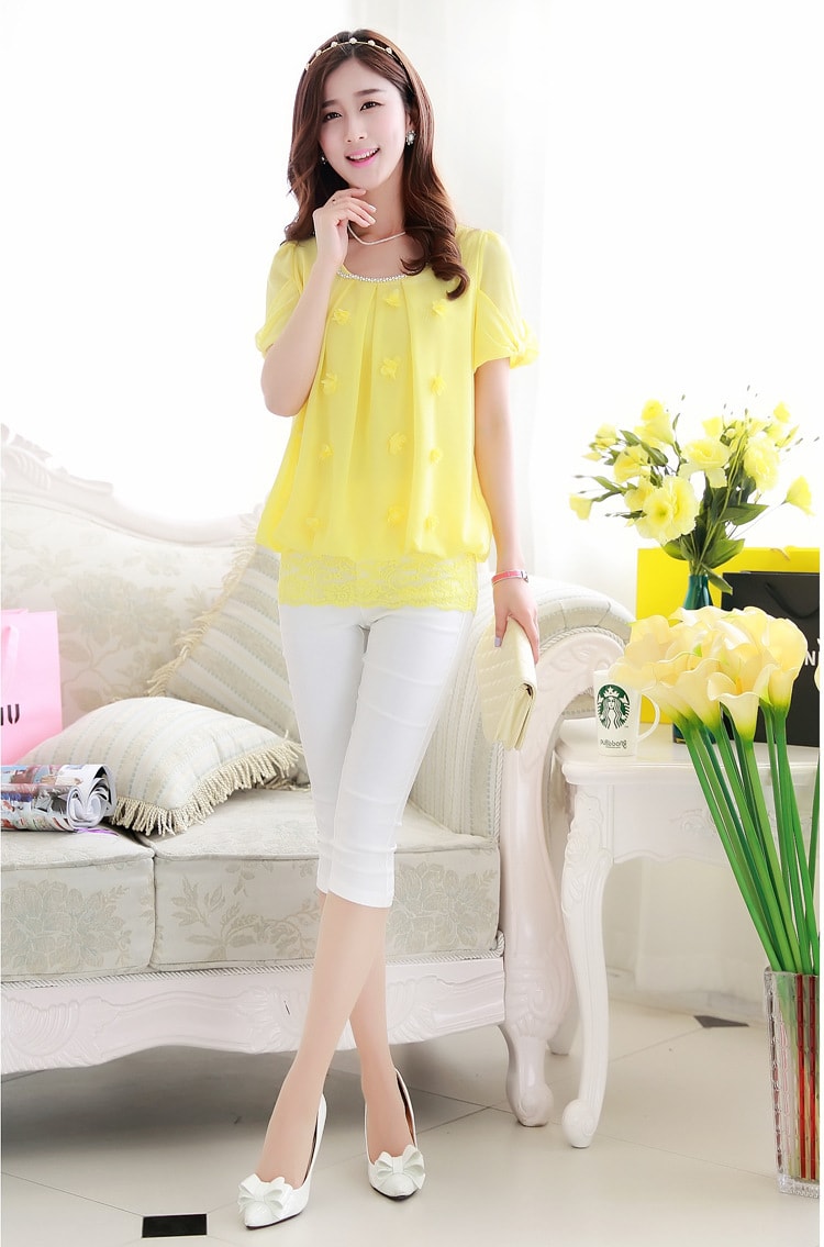 Chiffon Blouse BL2659 Yellow