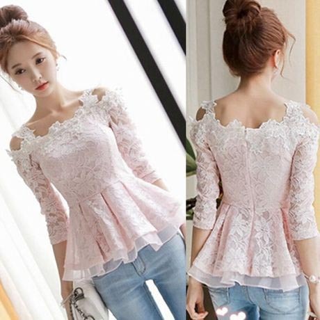 Lace Blouse BL2668 Pink Cream