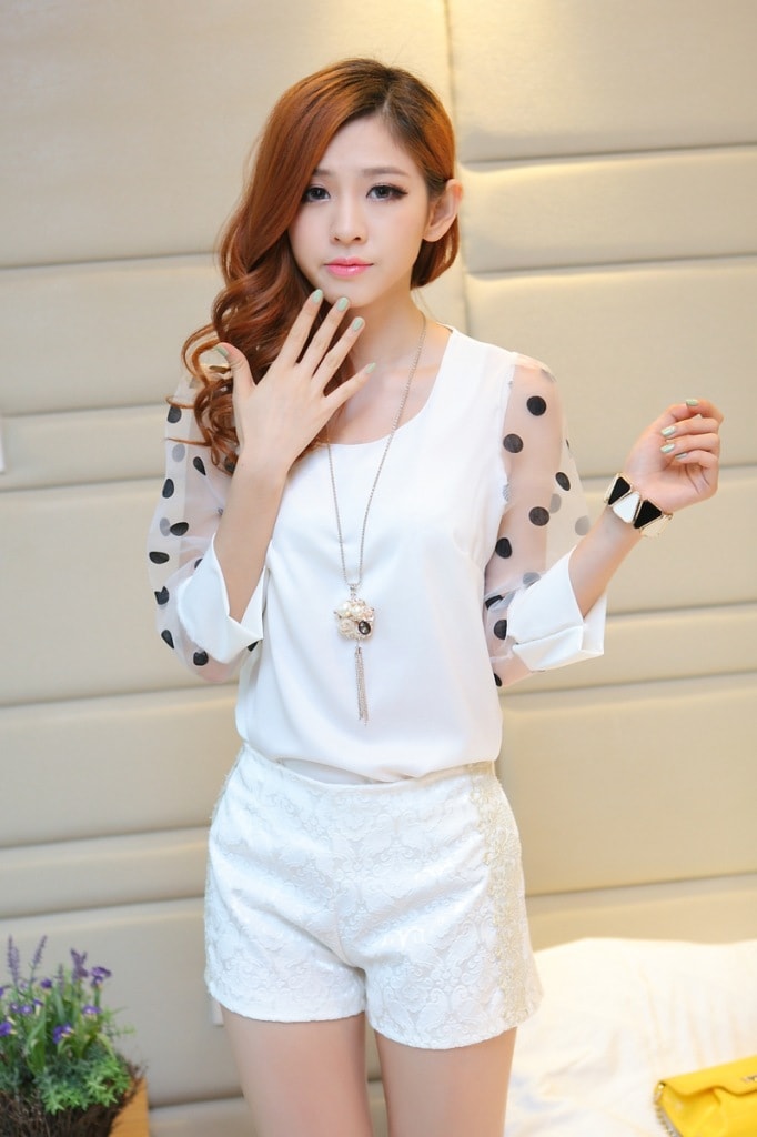 Organza Blouse BL2673 White