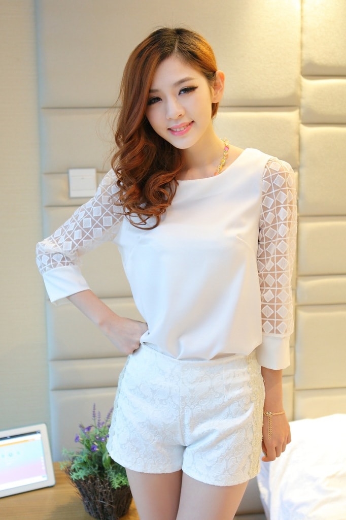 Organza Blouse BL2674 White