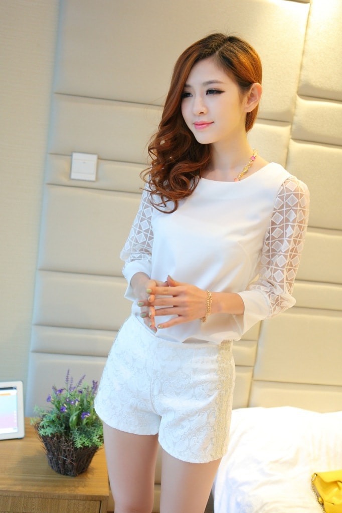 Organza Blouse BL2674 White