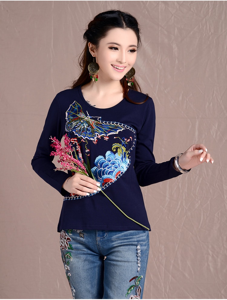 Retro Blouse BL2676 Blue