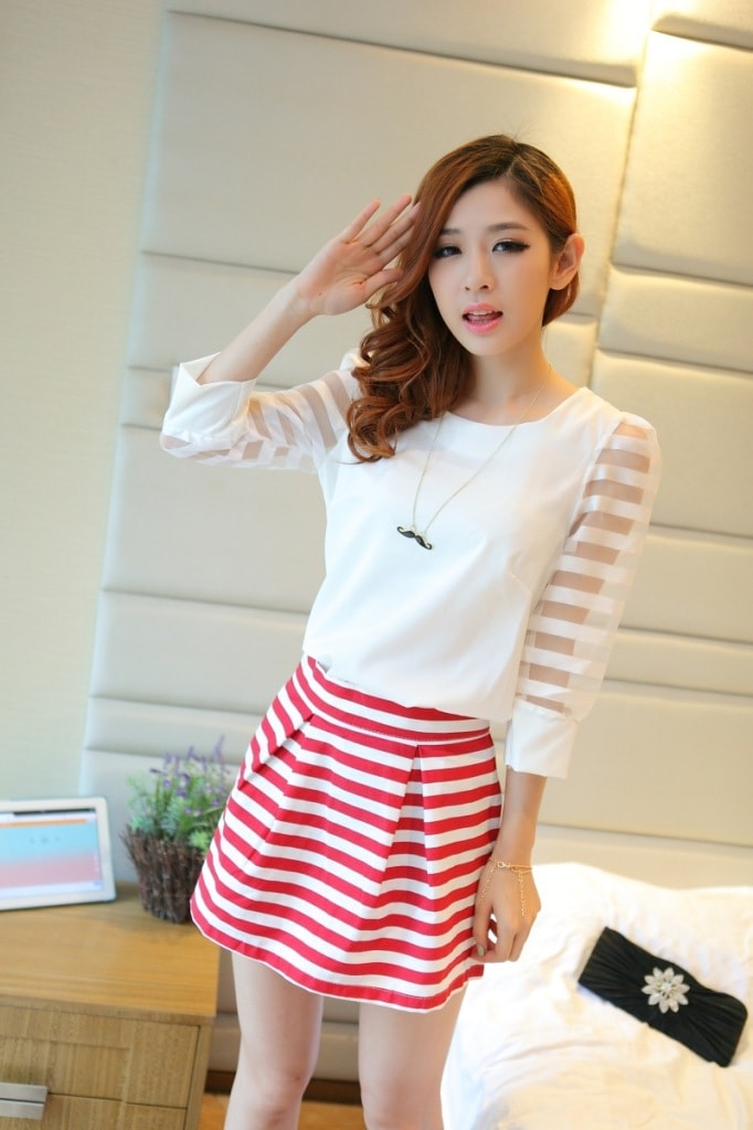 Organza Blouse BL2678 White