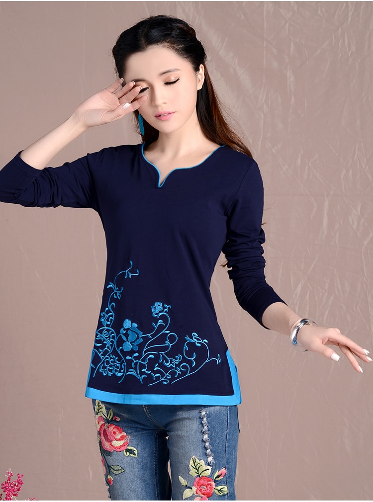 Retro Blouse BL2679 Blue