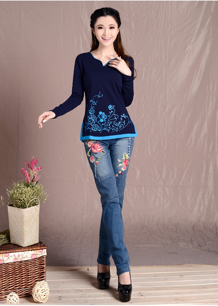 Retro Blouse BL2679 Blue