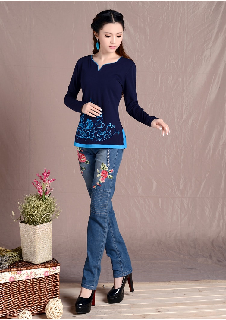 Retro Blouse BL2679 Blue