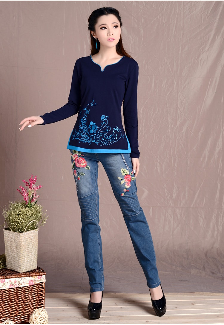 Retro Blouse BL2679 Blue