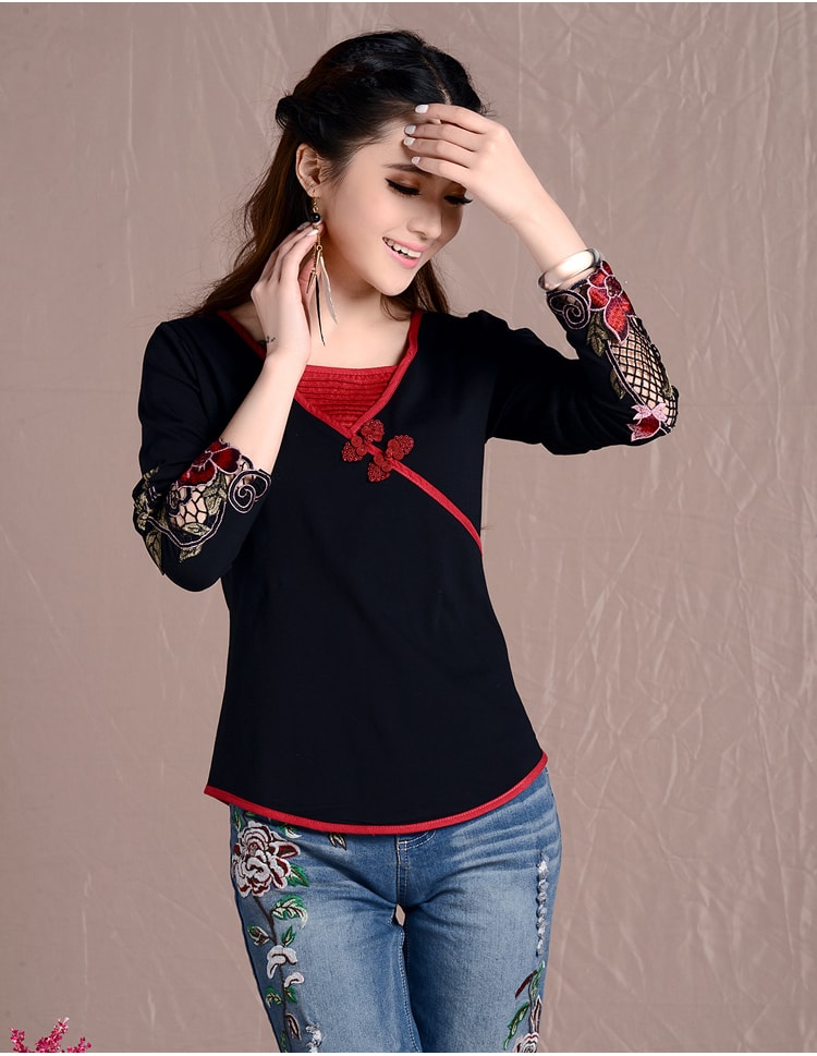 Retro Blouse BL2681 Black