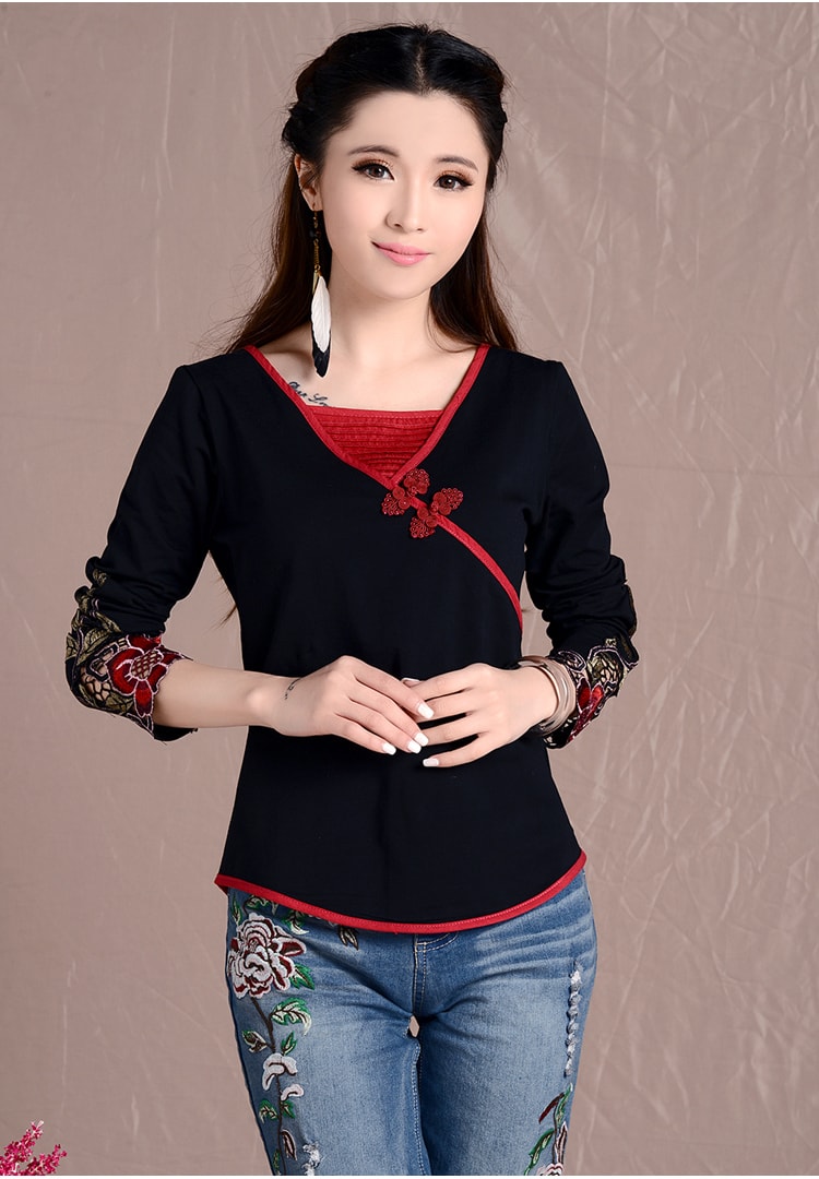 Retro Blouse BL2681 Black