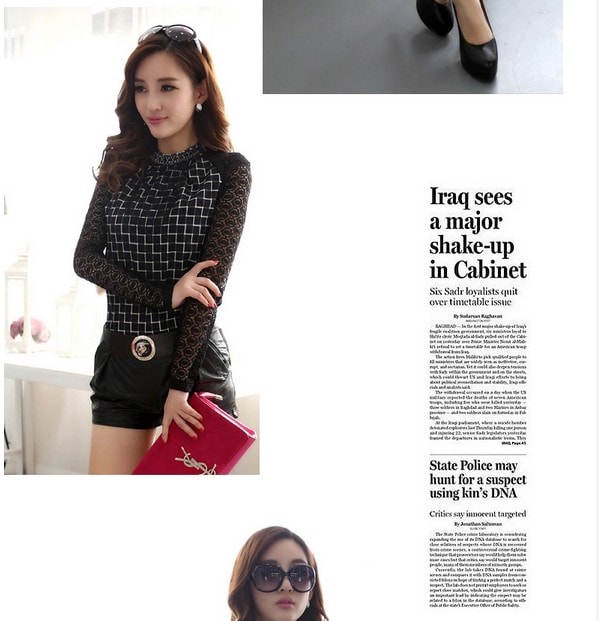 Lace Blouse BL2689 Black