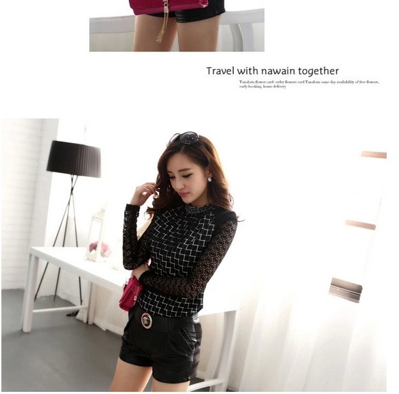 Lace Blouse BL2689 Black