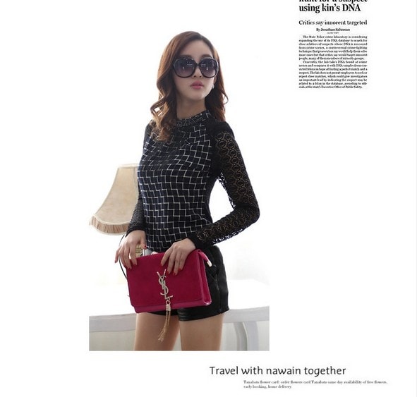 Lace Blouse BL2689 Black