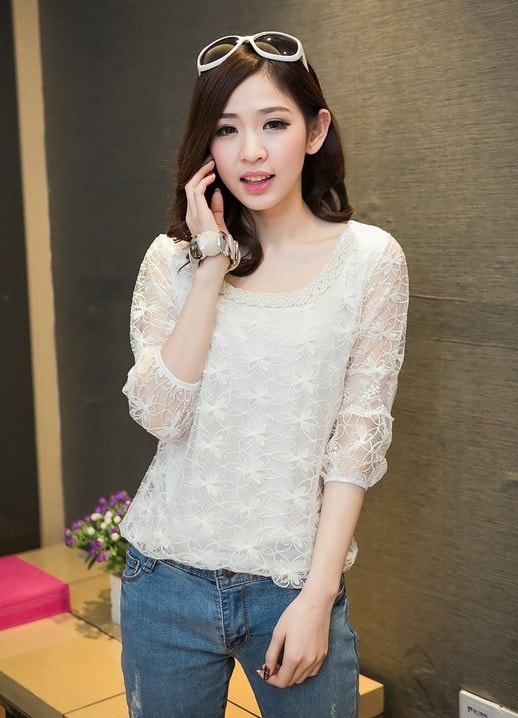 Organza Blouse BL2711 White