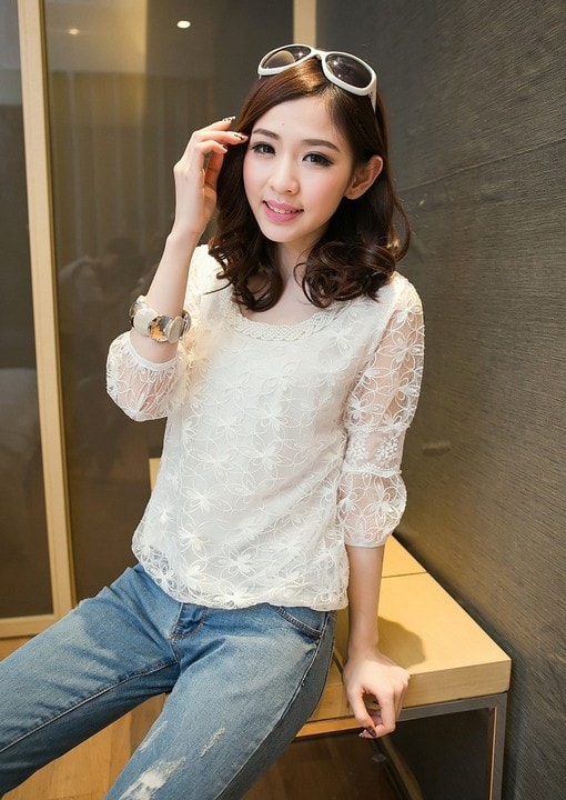 Organza Blouse BL2711 White