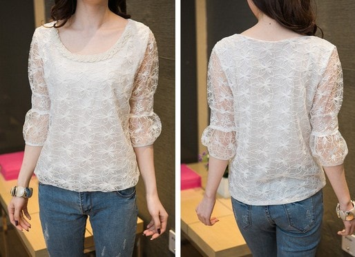 Organza Blouse BL2711 White