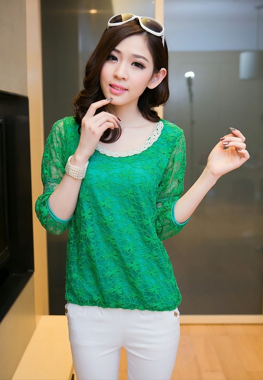 Organza Blouse BL2713 Green