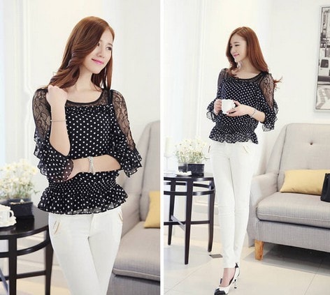 Chiffon Blouse BL2719 Black