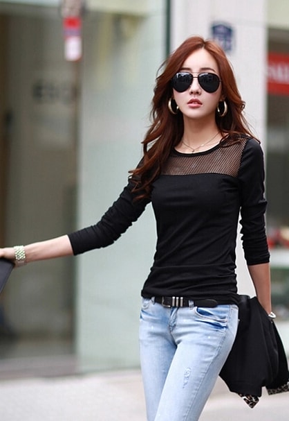 Lace Blouse BL2756 Black