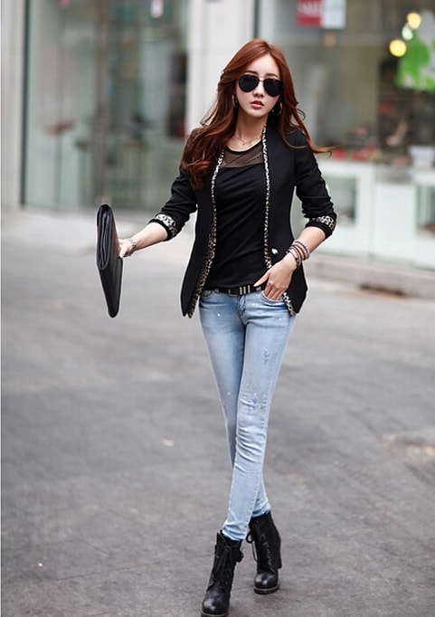 Lace Blouse BL2756 Black