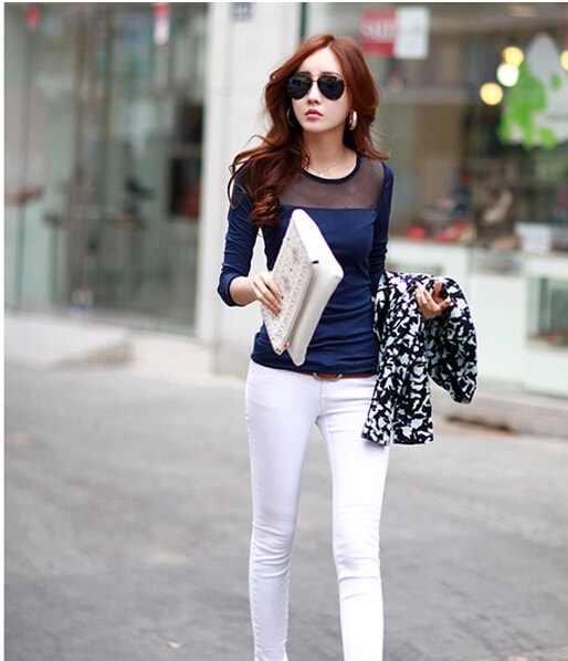 Lace Blouse BL2758 Blue