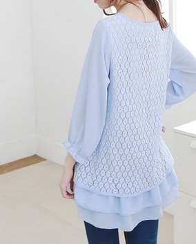 Lace Blouse BL2776 Blue