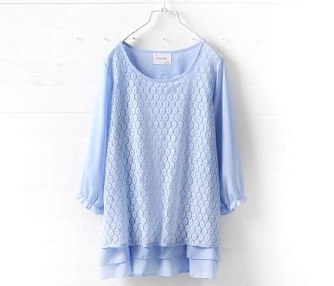 Lace Blouse BL2776 Blue