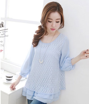 Lace Blouse BL2776 Blue