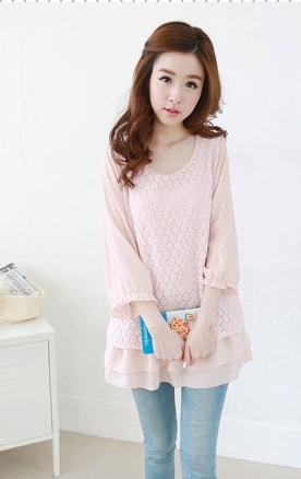 Lace Blouse BL2777 Pink