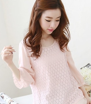 Lace Blouse BL2777 Pink