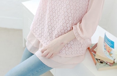 Lace Blouse BL2777 Pink