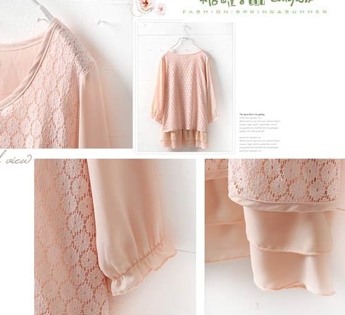 Lace Blouse BL2777 Pink