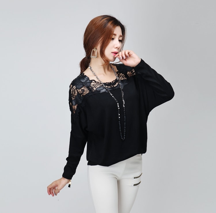 Crochet Blouse BL2782 Black