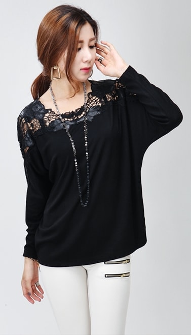 Crochet Blouse BL2782 Black